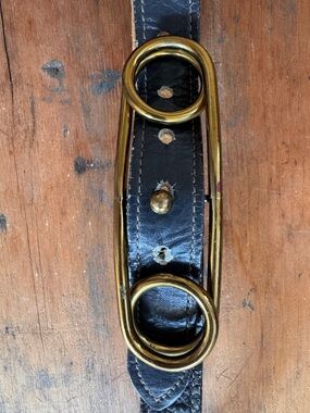 VINTAGE 1980’s Safety-Pin-Style Leather Belt